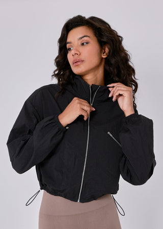 Womens Ripstop Zip Through Jacket Black