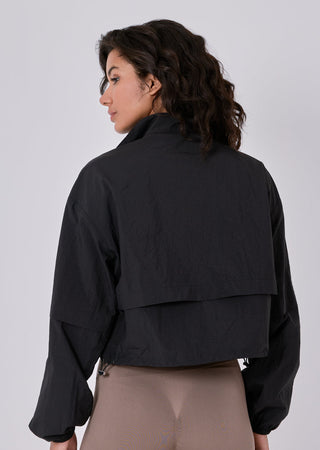 Womens Ripstop Zip Through Jacket Black