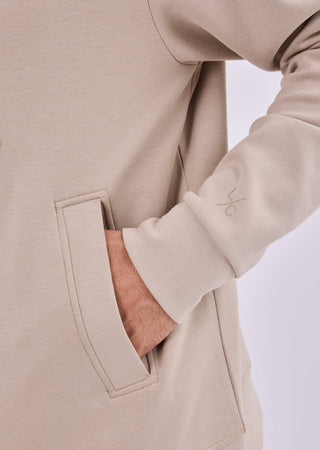 Men's Zip Up Hoodie Beige