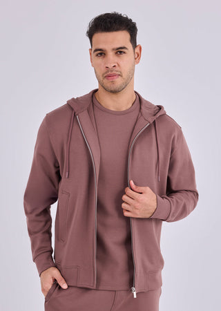 Men's Zip Up Hoodie Tawny Rust
