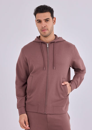 Men's Zip Up Hoodie Tawny Rust
