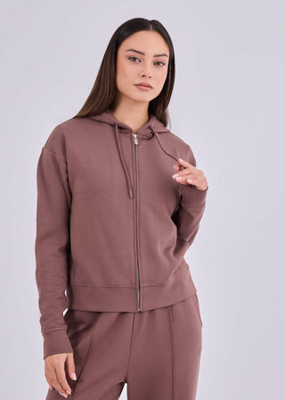 Women's Zip Up Hoodie Tawny Rust