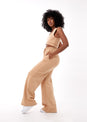 L'COUTURE Bottoms All-Around Lounge Wide Leg Trouser Latte
