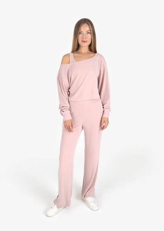 L'COUTURE Cloudsoft Rib Off the Shoulder Top Blush