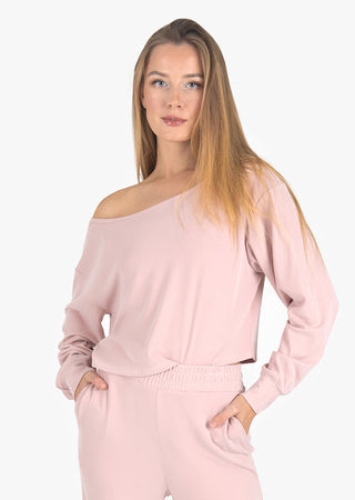 L'COUTURE Cloudsoft Rib Off the Shoulder Top Blush