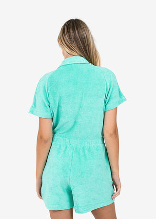 L'COUTURE Club LC Terry Drawcord Romper Mint
