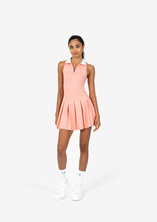 L'COUTURE Club LC Vintage Pleated Dress Peach