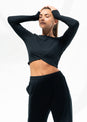 L'COUTURE Elevate Rib Long Sleeve Top Black