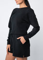 L'COUTURE Long Sleeve Tops All-Around Lounge Long Sleeve Reversible Top Black