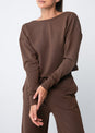 L'COUTURE Long Sleeve Tops All-Around Lounge Long Sleeve Reversible Top Chocolate