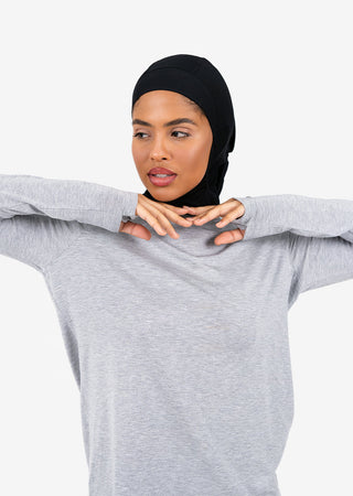 L'COUTURE Long Sleeve Tops Elevate Aloe Long Sleeve Top Grey Marl