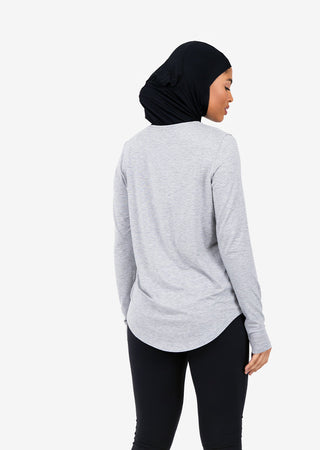 L'COUTURE Long Sleeve Tops Elevate Aloe Long Sleeve Top Grey Marl