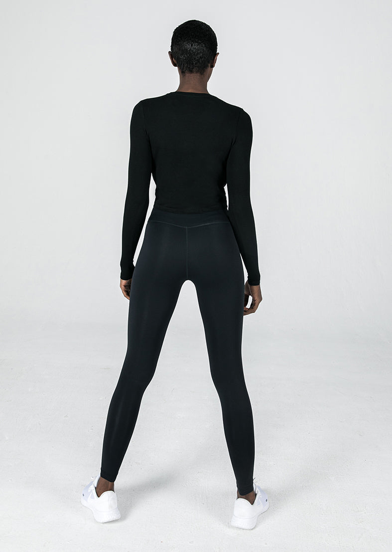 L'COUTURE Long Sleeve Tops Elevate Long Sleeve Knot Top Black
