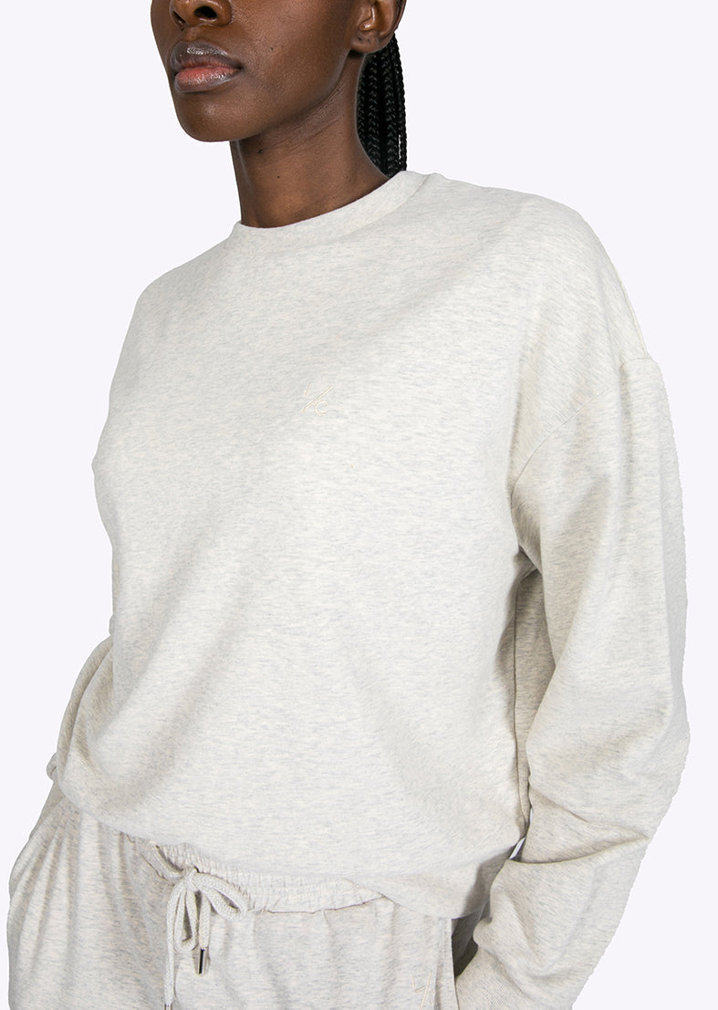 L'COUTURE Revive Lounge Sweat Top Oatmeal Marl