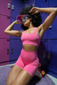 L'COUTURE Sports Bras Energy Asymmetric Crop Bra Honeysuckle