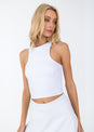 L'COUTURE Tees & Tanks Club LC Cropped Tank White