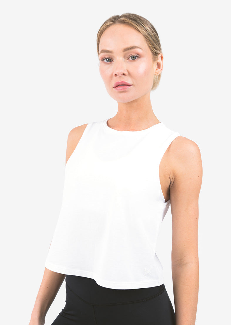 L'COUTURE Tees & Tanks Elevate Muscle Tee White