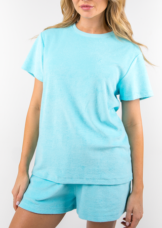 L'COUTURE Tees & Tanks SoCal Sorbet Terry Tee Blue