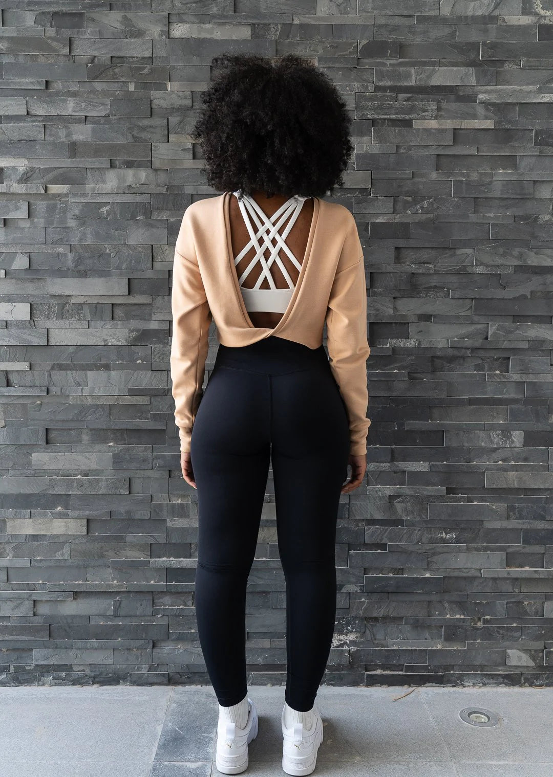 L'COUTURE Tops All-Around Lounge Long Sleeve Reversible Top Latte
