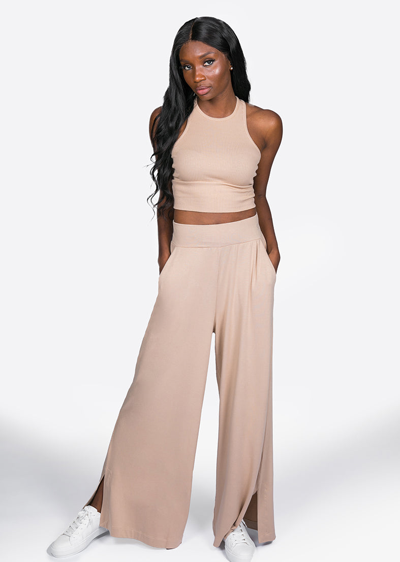 L'COUTURE Tops Elemental Lounge Tank Sand