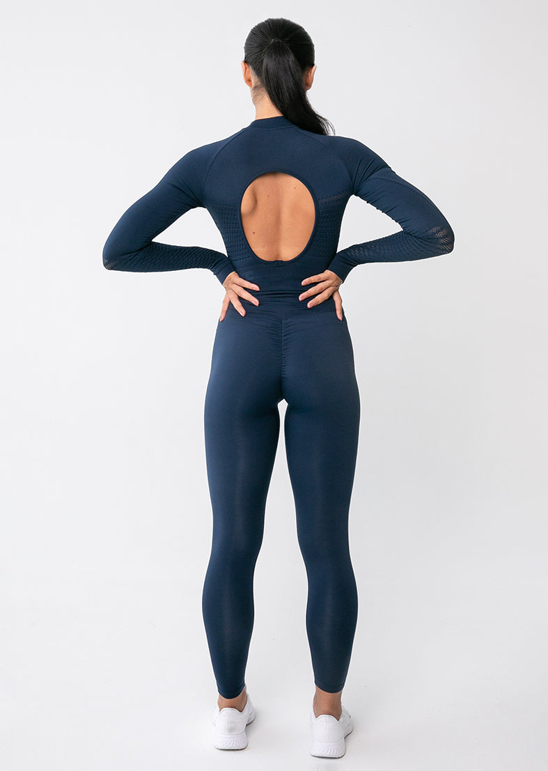 L’COUTURE Tops Serenity Seamless Long Sleeve Crop French Navy