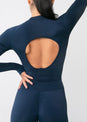 L’COUTURE Tops Serenity Seamless Long Sleeve Crop French Navy