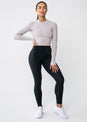 L’COUTURE Tops Serenity Seamless Long Sleeve Crop Mid Cool Grey