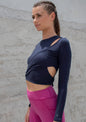 L'COUTURE Tops Vitality Long Sleeve Wrap Top French Navy